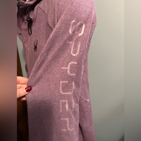 ☃️$5☃️ Spyder Lavender Half-Zip Lightweight Hoodie NWT (damaged zipper) NWT - Picture 4 of 5